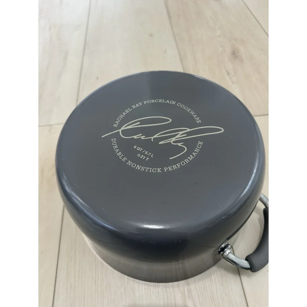 Rachael Ray Porcelain Nonstick Pot & Pan Set 2 Fry Pans & Stockpot